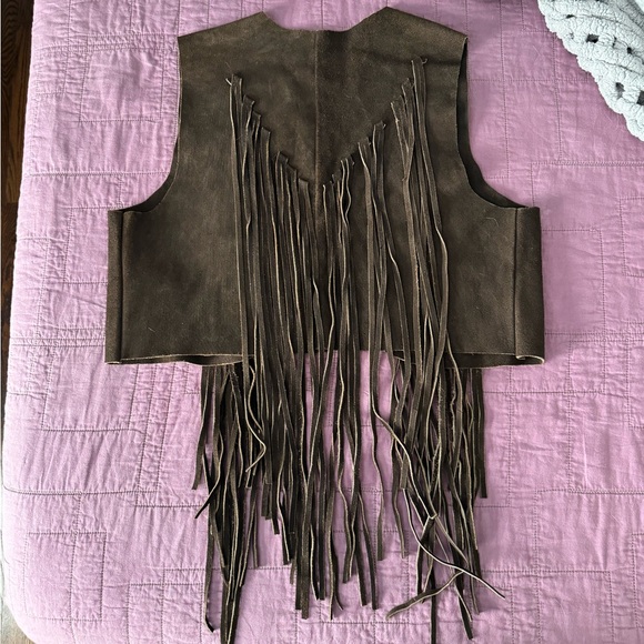 Vintage Genuine Leather Fringe Vest - Picture 3 of 4